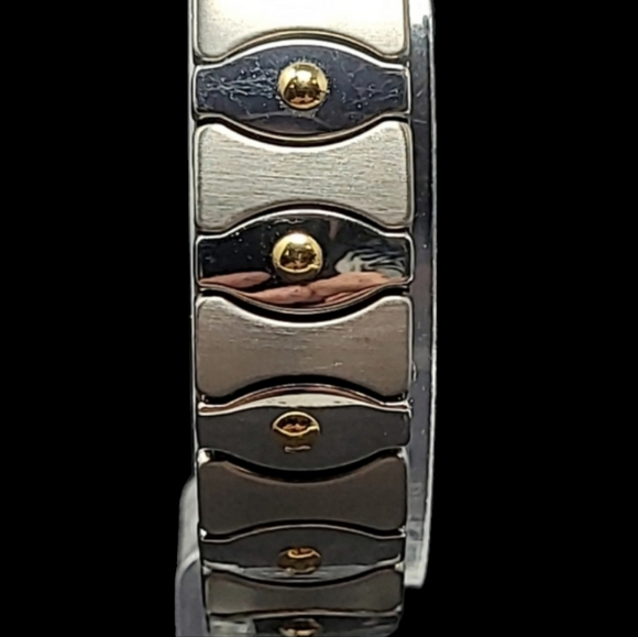 MILOR-ITLAY STRETCH FLEX BRACELET "STAINLESS STEEL"& 18Kt GOLD CENTER PO… - Picture 6 of 10